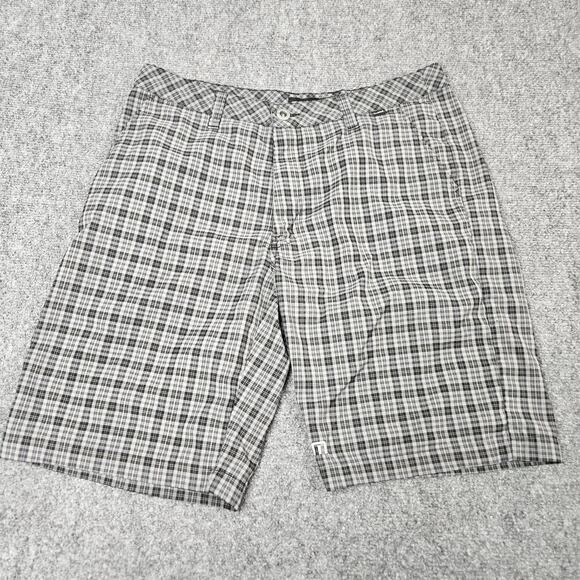 Travis Mathew Shorts Size 32 Gray Black Plaid Golf Active Performance Stretch - Picture 1 of 6
